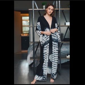 Tie Dye Kimono Robe Boho Swim Beach Coverup